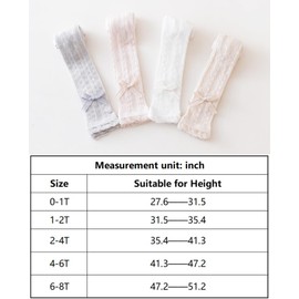 BGMINGYI Pack of 4 Baby Girls Bow Hollowed Leggings Toddler Mesh Thin Fishnet Footless Tights Summer Pantyhose (CA/US, Age, 1 Year, 2 Years, White/Pink/Grey/Nude)