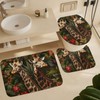 TOWINSFB 4Pcs African Giraffe Flower Shower Curtain Sets, Bathroom Decor