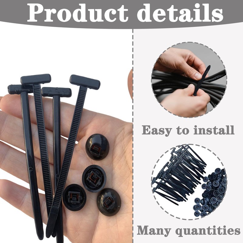 100PCS Nylon Universal Cable Tie Buckle, Multipurpose Design Zip Tie