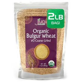 Organic Bulgur Wheat Coarse #3 2 LB - Non-GMO, Grown in USA, 100% Natural Wheat Berries, Resealable Bag by Jiva Organics