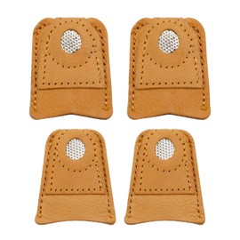 ieron 4 pcs Leather Thimble Finger Sewing Thimble Finger Protector Coin Thimble Finger Pads for Knitting Sewing Quilting Pin Needles Craft Accessories DIY Sewing Tools, 2 Sizes