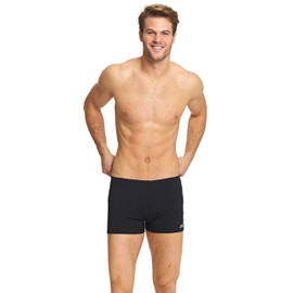 Zoggs Men's Cottesloe Hip Racer Swimming Trunks, Chlorine Resistant Fabric - Black, UK Size 32/80 cm