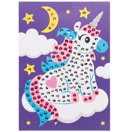 Baker Ross AT725 Unicorn Sequin Art Kits - Pack of 4, Fantasy Arts and Crafts Kits for Kids to Make, Decorate and Display,Blue,Green,Orange,Pink,Purple,Silver