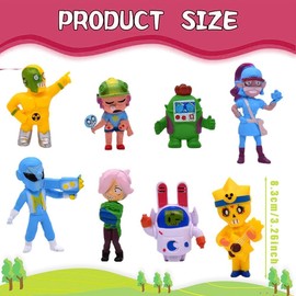 CHENGLI 8 Pieces Brawl Figure Mini Figures Gaming Brawlers Multiplayer Game Figures Collectible Party Supplies for Gift for Gamers 2.5 Inches from 3+ Years