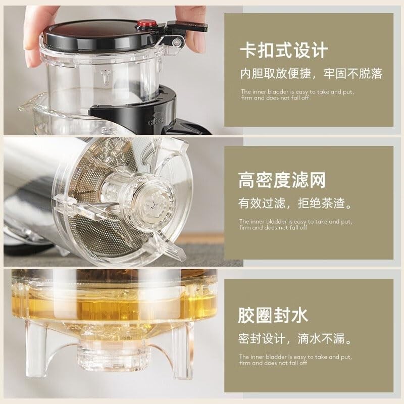 MOORCHOCO 500ML Glass Teapot with Detachable Infuser Filter Teapot for