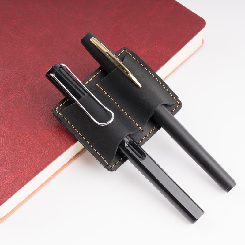 Leather Pen Loop Clip, Inserts Notebook Pen Holder