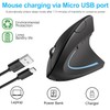 Ergonomic Mouse Vertical -Rechargeable 2.4GHz Optical (Bluetooth+USB+USB C) Modes Wireless