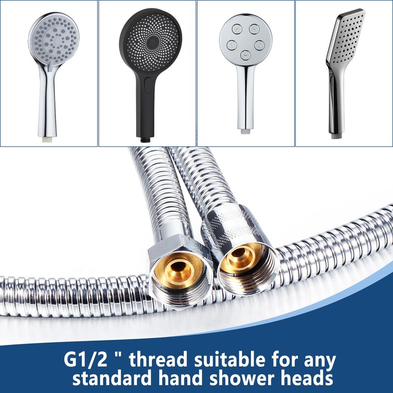 Vinabo Flexible Shower Hose 1.5m Stainless Steel Durable High Temperature