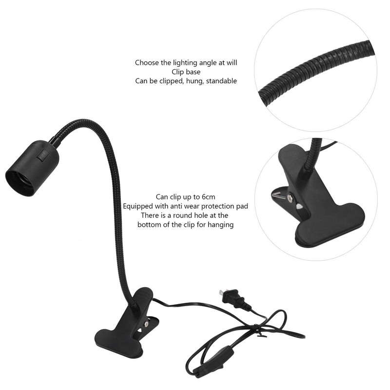 Milltrip E27/E26 Clip Desk Lamp Light Socket, Desk Light Adapter