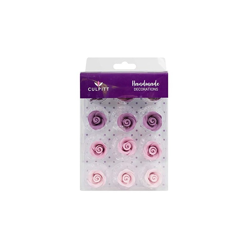 20mm Purple Ombre Sugar Roses 12 pieces - single