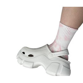 Wigo Socks, Solid, Line, Embroidered Design, Crew Length, Foot Cover, For Women, Adults, Schools, Students, Gift, Present, Spring, Summer, Autumn, Winter, Women's 9.1 - 9.8 inches (23 - 25 cm), Tie