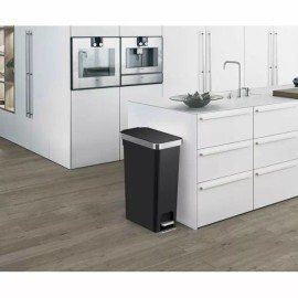 Better Homes & Gardens 10.5 Gallon Plastic Slim Kitchen Step Trash Can, Black