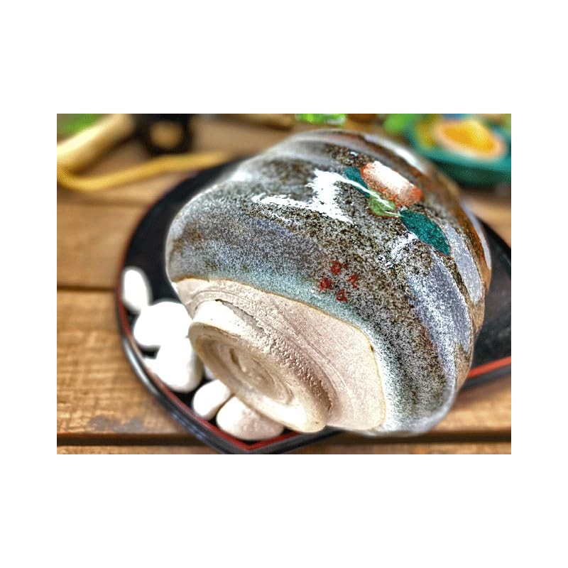 kutani ware Green tea bowl tsubaki ni tori