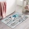 VPUPCN Farmhouse Floral Bath Mat Rustic Teal Daisy Bible Verse