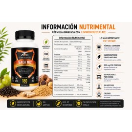 Suplemento Maca Negra Amarilla Y Pimienta De 180 Cáps A4h