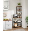 CHOEZON 6-Tier Corner Shelf, Industrial Corner Bookshelf with Desk Top,