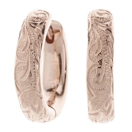 Piena Surgical Stainless Steel 316L Hypoallergenic Plumeria Scroll Hawaiian Jewelry Hoop Earrings, Stainless Steel, No Gemstone