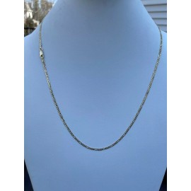 Italiano Silver, Inc. Cadena FIGARO Plata De Ley 925 MACIZA En Baño De Oro 14K Para Mujer O Hombre - 24"