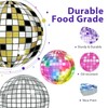 60Pcs Disco Paper Plates 7" Colorful Silver Disco Ball Heavy