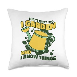 Raised Bed Gardening Tool Set Gifts For Beginners Know Things Horticulture Ideas Gardening Throw Pillow, 18x18, Multicolor
