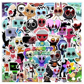 World for Dandys Stickers, 50 Pcs Dandys Figure Vinyl Waterproof DIY Sticker Decals for Party, Water Bottle Scrapbook Laptop Skateboard Computer for Teens Fans