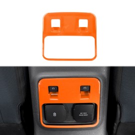 RAZPOY for Bronco Rear Seat Window Switch Panel Trim Decoration Compatible with 2021-2023 Ford Bronco Interior Accessories 2-Door 4-Door, Orange