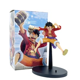 Anime Figure Banpresto It's A Banquet!! Luffy Figure PVC Figure Material Toy Statue Collectible Anime Statue Desktop Ornament Collection Souvenir(Black) 7.28inch/18.5cm