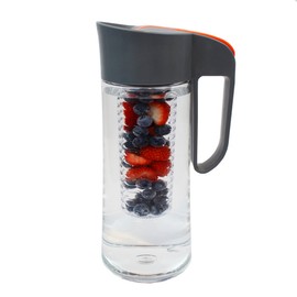 Cucina Sana Fruit and Tea Infusion Pitcher with Lid for Flavorful Hydration – Fruit Water Infuser Pitcher 68 oz – Infused Water Pitcher BPA free – Water Carafe for Hot/Cold Water (orange)