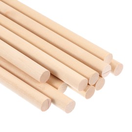 PATIKIL 1/2x5.91inch Wooden Dowel, 12 Pcs Dowel Rod Wood Dowels Wood Sticks Unfinished Round Hardwood for Crafts DIY Home Decor 12mm x 150mm