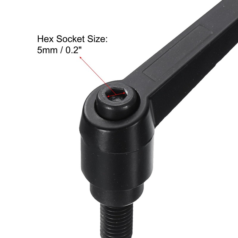 sourcing map 5pcs Adjustable Clamping Lever Handle M10 x 30mm