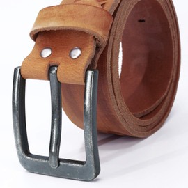 Volmer leather belt 100 % buffalo leather jeans belt for men and women, width 38 mm, in black brown tan, can be shortened #jeans 38 mm - beige