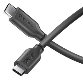 Sonero® USB-C auf USB-C Ladekabel, Handy-Ladekabel, Schnellladekabel USB C, USB Kabel Typ C, USB 2.0, 100W PD, schwarz, 1,00m