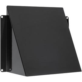 Vent Systems 150 x 150 mm / 6" x 6" Inch Vent Cover - Galvanized Steel Air Vent Deflector/Dryer Vent Cover - Black Rectangular Vent Hood for External Ventilation - Outdoor Metal Cap/Metal Grid