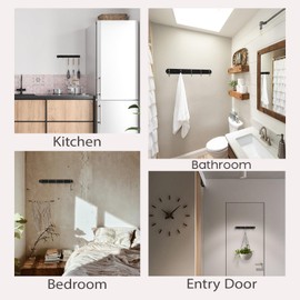 Dolmifapro Wall Mounted Towel Hooks for Bathrooms, Coat Rack, Adhesive Hooks, Key Holder, Self Adhesive Hooks with 5 Zinc Alloy Hooks for Hallway Kitchen Living Room Home Decor