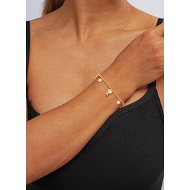 Picuzzy Gold Pearl Bracelets for Women, Dainty Stackable 14K Gold Plated Pearl Beaded Bracelet for Women Trendy Stack Simple Waterproof Bracelets Fashion Jewelry for Women, inch, 14K Gold Plated, no