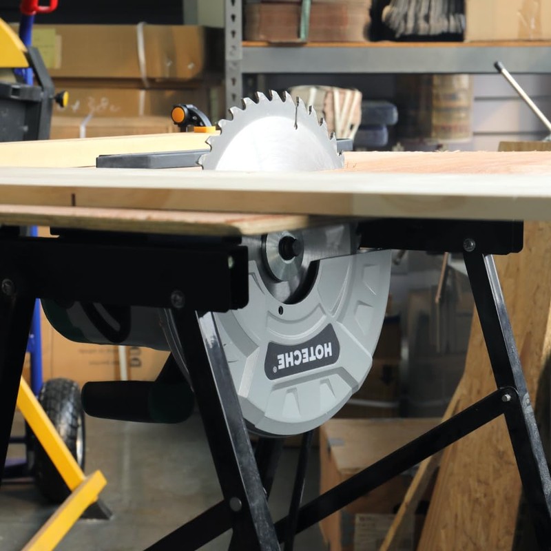 Hoteche 10-Inch Compact Portable Table Saw with Saw Blade for