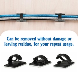 Unbranded 100Pcs Cable Clips Self-Adhesive Cord Management Wire Holder Organizer Clamp US