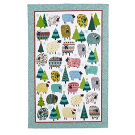 Ulster Weaver Christmas Polka Dot Sheep Cotton Tea Towel, Multi-Colour