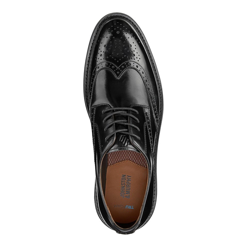 Johnston & Murphy Upton Wingtip Black Full Grain -Size 9.5M