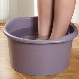 TENOL Foot Bath Basin, Multipurpose Feet Bucket Soaking Tub, Massage Foot Soaking Tub, for Men Pedicure Home SPA Treatment, Purple