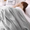 KAWAHOME Knit Blanket Lightweight Breathable Fuzzy Heather Jersey Thin Blanket