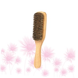 LALAFINA 2pcs Bristle Beard Brush for Men Double-sided Boar Bristle Beard Styling Comb Portable for Travel Grooming Tool for Facial Hair Care