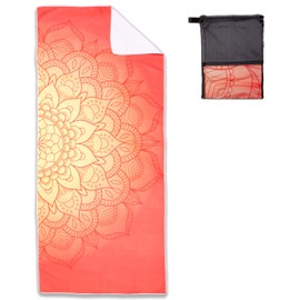 Arkwright Mandala Microfiber Beach Towels - Lightweight and Quick Dry Oversized Pool Towel, Perfect for Hotel, Spa, Hot Tub, Bath, and Resort, 30 x 70 in, Orange