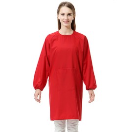 TopTie Long Sleeve Apron for Women Painting Apron Adult Painting Apron Craft Apron with Front Pocket