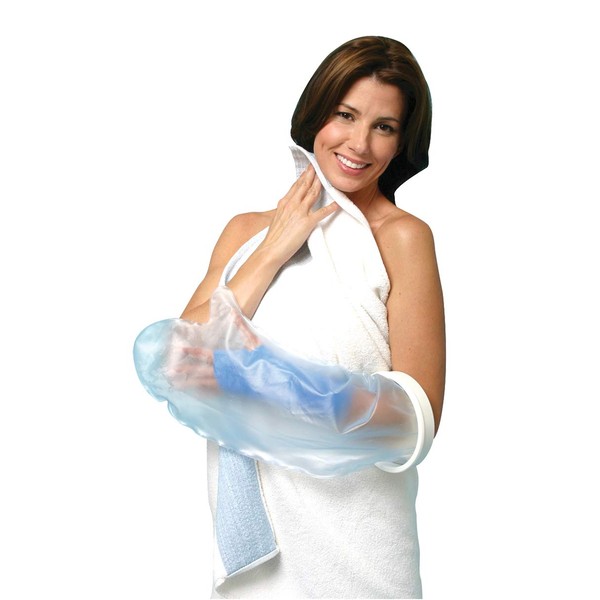 Carex Cast Protector For Shower, Arm - Cast Covers For Shower Arm To Keep Your Cast and Bandages Dry While Bathing - 22" Long Premium Latex Free Plastic with 100% Waterproof Technology