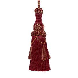 DÉCOPRO Decorative 6 inch Key Tassel| Burgundy Taupe|Baroque Collection|Style# BKT Color: 8612 - Cranberry Harvest