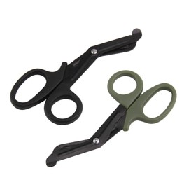 Pack of 2 Medical Bandage Scissors, Rescue Scissors, Bandage Scissors, Nurse, Surgical Scissors, Black + Green, 15 cm