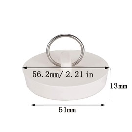 Adyawen Rubber Sink Plug, Drain Stopper White,Hanging Ring for Bathtub Kitchen and Bathroom, Bath Plug.2pcs (53-55.5mm)