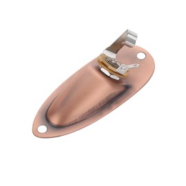 ROZILO Copper Guitar Input Jack Socket Plate Output Loaded Boat Style 1/4 Inch Guitar Jack Plate with Screws for Strat Fender Style Electric Guitar Parts