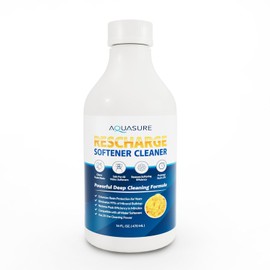 Aquasure Rescharge Liquid Water Softener Cleaner Solution | Restores Whole House Softener Efficiency, Cleans Fouled Resin, Removes Contaminants, Extends Water Softener Life, 16 Oz